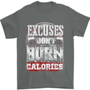 Excuses Calories Gym Training Top Funny Mens T-Shirt Cotton Gildan Charcoal