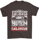 Excuses Calories Gym Training Top Funny Mens T-Shirt Cotton Gildan Dark Chocolate