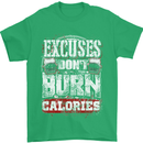 Excuses Calories Gym Training Top Funny Mens T-Shirt Cotton Gildan Irish Green