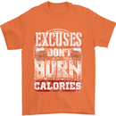 Excuses Calories Gym Training Top Funny Mens T-Shirt Cotton Gildan Orange