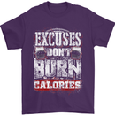 Excuses Calories Gym Training Top Funny Mens T-Shirt Cotton Gildan Purple