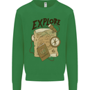 Explore Travel Orienteering Mountaineering Kids Sweatshirt Jumper Irish Green