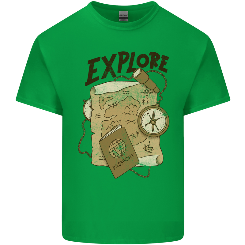 Explore Travel Orienteering Mountaineering Kids T-Shirt Childrens Irish Green