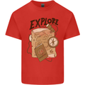 Explore Travel Orienteering Mountaineering Kids T-Shirt Childrens Red