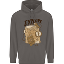 Explore Travel Orienteering Mountaineering Mens 80% Cotton Hoodie Charcoal