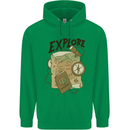 Explore Travel Orienteering Mountaineering Mens 80% Cotton Hoodie Irish Green