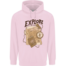 Explore Travel Orienteering Mountaineering Mens 80% Cotton Hoodie Light Pink