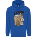 Explore Travel Orienteering Mountaineering Mens 80% Cotton Hoodie Royal Blue