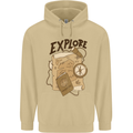 Explore Travel Orienteering Mountaineering Mens 80% Cotton Hoodie Sand
