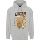 Explore Travel Orienteering Mountaineering Mens 80% Cotton Hoodie Sports Grey