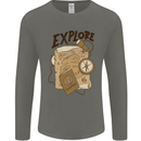 Explore Travel Orienteering Mountaineering Mens Long Sleeve T-Shirt Charcoal