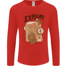 Explore Travel Orienteering Mountaineering Mens Long Sleeve T-Shirt Red