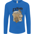 Explore Travel Orienteering Mountaineering Mens Long Sleeve T-Shirt Royal Blue