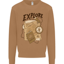 Explore Travel Orienteering Mountaineering Mens Sweatshirt Jumper Caramel Latte