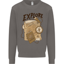 Explore Travel Orienteering Mountaineering Mens Sweatshirt Jumper Charcoal