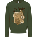Explore Travel Orienteering Mountaineering Mens Sweatshirt Jumper Forest Green