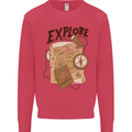 Explore Travel Orienteering Mountaineering Mens Sweatshirt Jumper Heliconia
