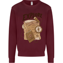 Explore Travel Orienteering Mountaineering Mens Sweatshirt Jumper Maroon