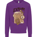 Explore Travel Orienteering Mountaineering Mens Sweatshirt Jumper Purple