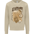 Explore Travel Orienteering Mountaineering Mens Sweatshirt Jumper Sand