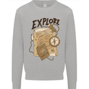 Explore Travel Orienteering Mountaineering Mens Sweatshirt Jumper Sports Grey