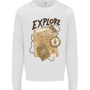 Explore Travel Orienteering Mountaineering Mens Sweatshirt Jumper White
