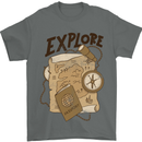 Explore Travel Orienteering Mountaineering Mens T-Shirt Cotton Gildan Charcoal