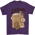 Explore Travel Orienteering Mountaineering Mens T-Shirt Cotton Gildan Purple