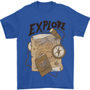 Explore Travel Orienteering Mountaineering Mens T-Shirt Cotton Gildan Royal Blue