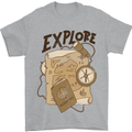 Explore Travel Orienteering Mountaineering Mens T-Shirt Cotton Gildan Sports Grey