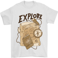 Explore Travel Orienteering Mountaineering Mens T-Shirt Cotton Gildan White
