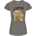 Explore Travel Orienteering Mountaineering Womens Petite Cut T-Shirt Charcoal