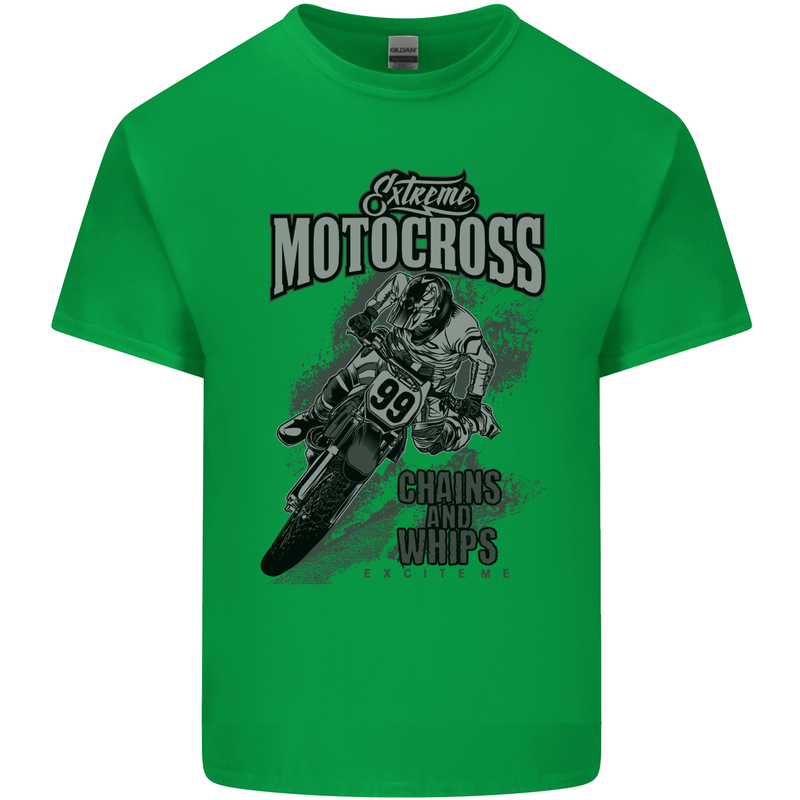Extreme Motocross Dirt Bike MotoX Motosport Mens Cotton T-Shirt Tee Top Irish Green