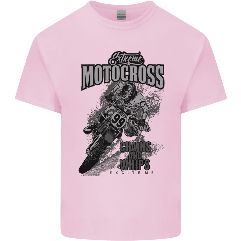 Extreme Motocross Dirt Bike MotoX Motosport Mens Cotton T-Shirt Tee Top Light Pink