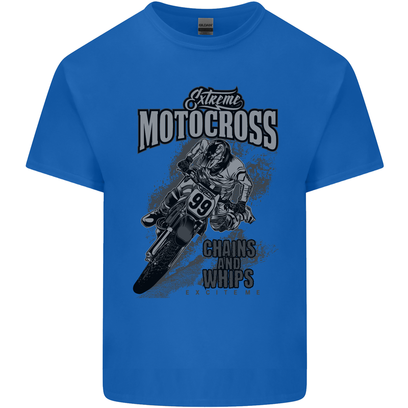 Extreme Motocross Dirt Bike MotoX Motosport Mens Cotton T-Shirt Tee Top Royal Blue