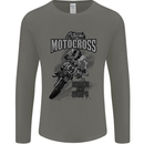 Extreme Motocross Dirt Bike MotoX Motosport Mens Long Sleeve T-Shirt Charcoal