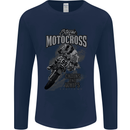 Extreme Motocross Dirt Bike MotoX Motosport Mens Long Sleeve T-Shirt Navy Blue