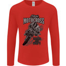Extreme Motocross Dirt Bike MotoX Motosport Mens Long Sleeve T-Shirt Red