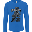 Extreme Motocross Dirt Bike MotoX Motosport Mens Long Sleeve T-Shirt Royal Blue