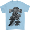 Extreme Motocross Dirt Bike MotoX Motosport Mens T-Shirt Cotton Gildan Light Blue