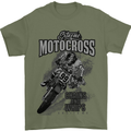 Extreme Motocross Dirt Bike MotoX Motosport Mens T-Shirt Cotton Gildan Military Green