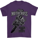 Extreme Motocross Dirt Bike MotoX Motosport Mens T-Shirt Cotton Gildan Purple