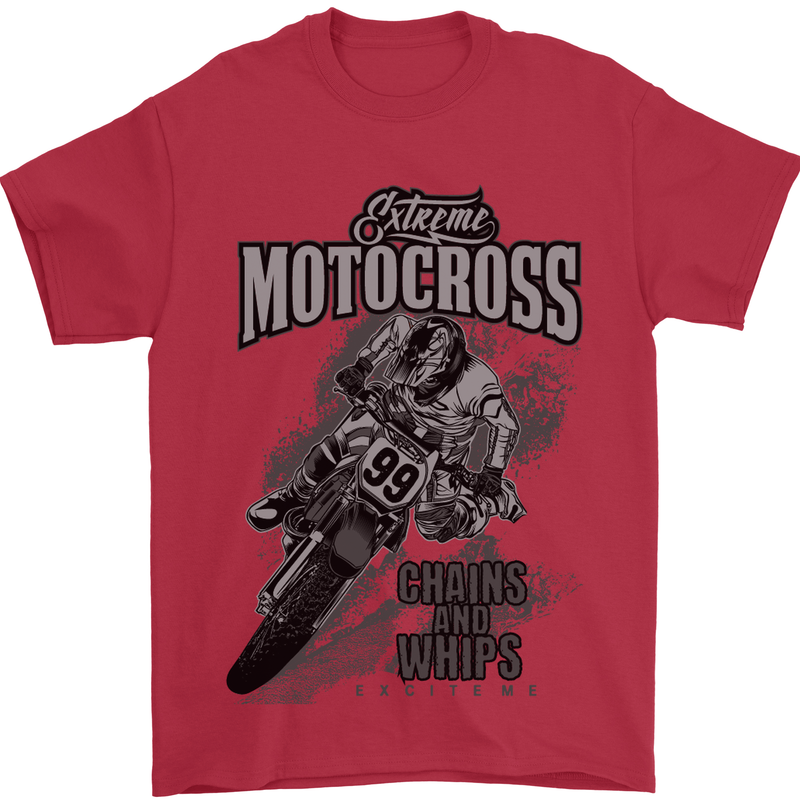 Extreme Motocross Dirt Bike MotoX Motosport Mens T-Shirt Cotton Gildan Red