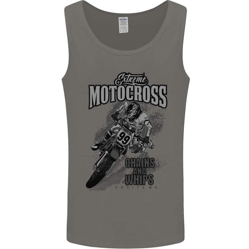 Extreme Motocross Dirt Bike MotoX Motosport Mens Vest Tank Top Charcoal
