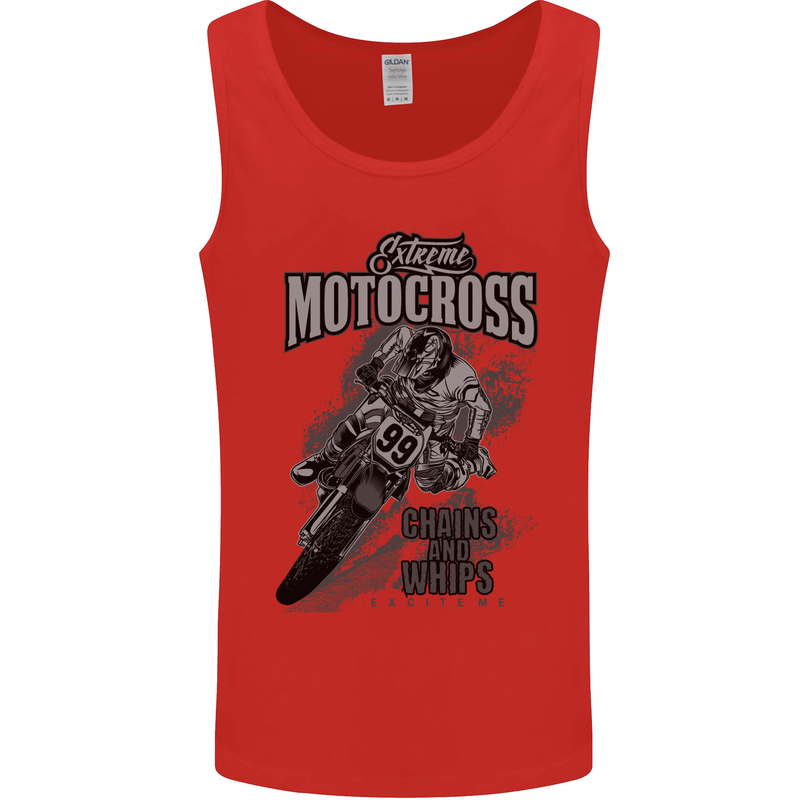 Extreme Motocross Dirt Bike MotoX Motosport Mens Vest Tank Top Red