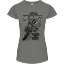 Extreme Motocross Dirt Bike MotoX Motosport Womens Petite Cut T-Shirt Charcoal