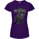 Extreme Motocross Dirt Bike MotoX Motosport Womens Petite Cut T-Shirt Purple