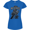 Extreme Motocross Dirt Bike MotoX Motosport Womens Petite Cut T-Shirt Royal Blue
