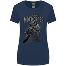 Extreme Motocross Dirt Bike MotoX Motosport Womens Wider Cut T-Shirt Navy Blue