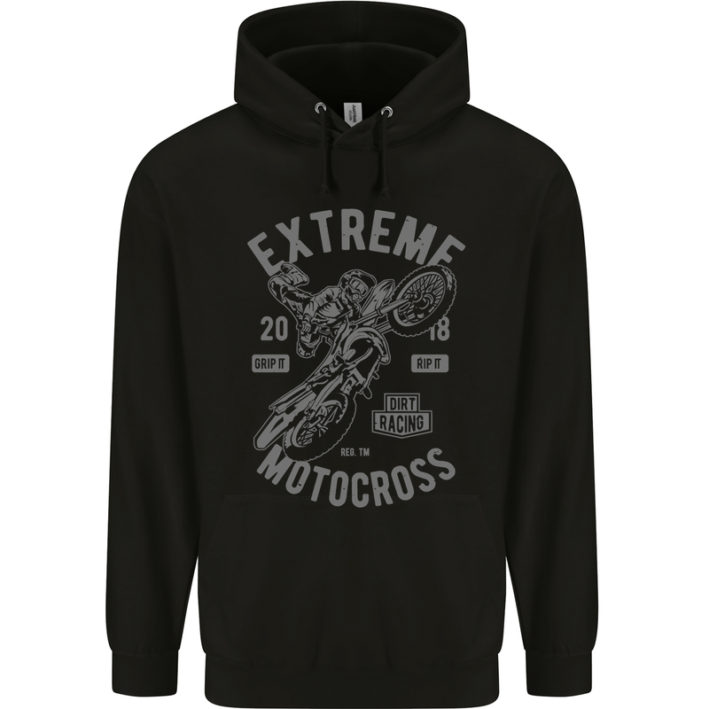 Extreme Motocross Motorbike Motox Mens Hoodie Black